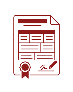 Official certificate or diploma with a seal and signature on the bottom edge